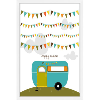 'Happy Camper Blue' Framed Print
