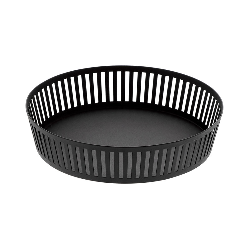 Wide White Steel Minimalist Round Fruit Basket