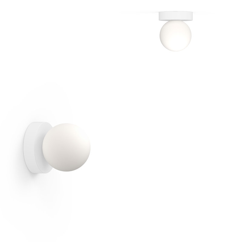 Applique murale en verre Bola, Blanc mat, H 6,6 po x l 5 po x P 5 po
