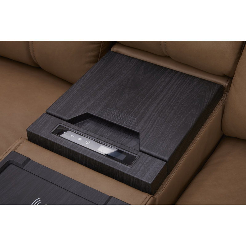 Harrison Triple Power Leather Reclining Group, Brown