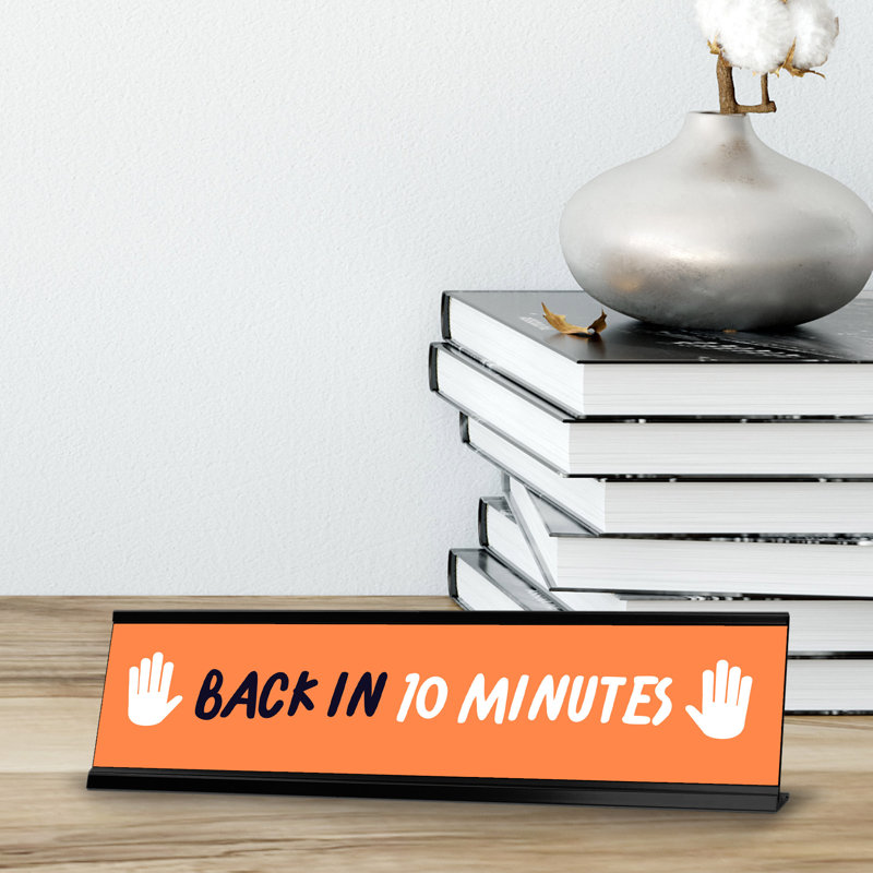 Enseigne de bureau Back In 10 minutes