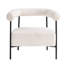 Chaise rembourrée Boucle en tissu blanc avec support d'accoudoirs en métal noir - Siège élégant et confortable