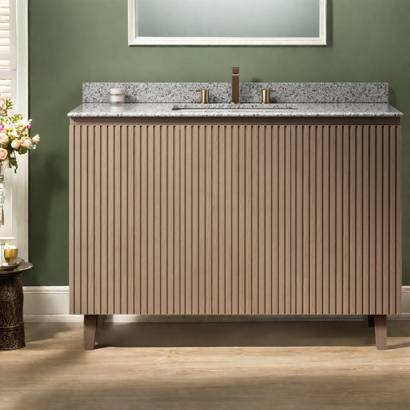 Meubles-lavabos (doivent inclure le meuble et le lavabo) en granit naturel de 48 pouces, 48.03