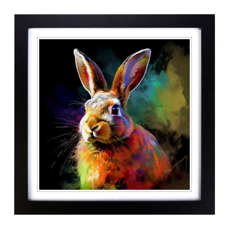 Rabbit Digital No.1 - Framed Print, Black