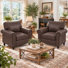 39.4" W Upholstered Accent Chair Faux Leather Armchair Transitional (Set Of 2)