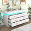 Commode 6 tiroirs Hawah (deux tailles disponibles) avec station de charge et bande lumineuse à DEL -489034711