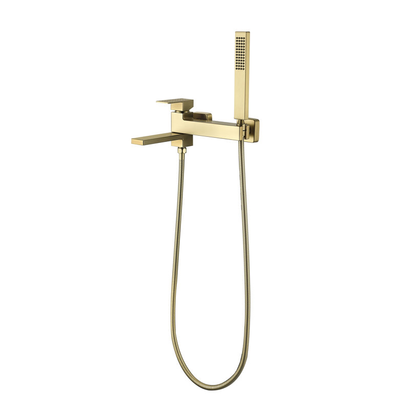 Robinet de baignoire en laiton avec bec pivotant, Or brossé