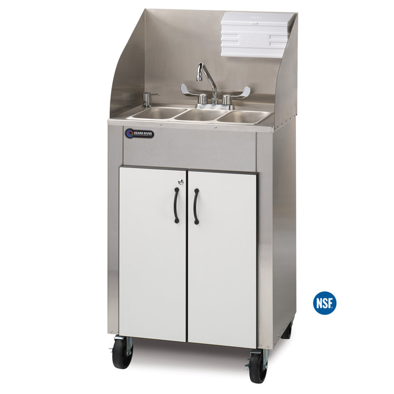 Station de mains portative 3 26" x 18" avec robinet pro Elite Series