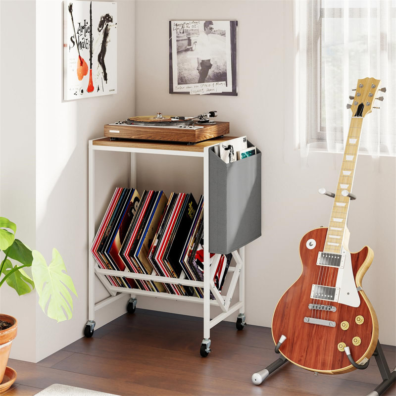 Manufactured Wood,Metal 64cm H Media Shelves, White/Beige