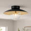 Plafonnier semi-encastré industriel noir mat 1 lumière Hadley pour couloir