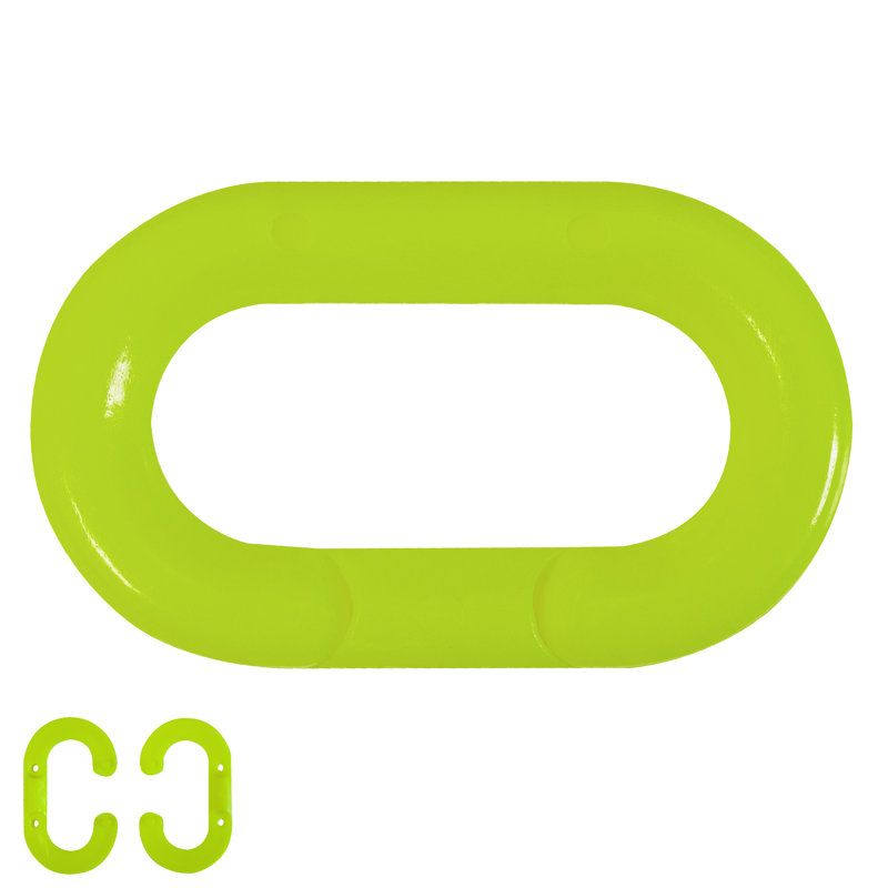 Maillon maître en plastique, Vert sécurité, H 1,48 po x l 15 po x P 0,19 po