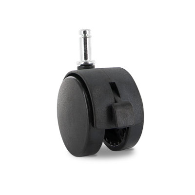 2-3/8in. Black Nylon Swivel Hooded Hercules Twin Wheel Caster with Brake
