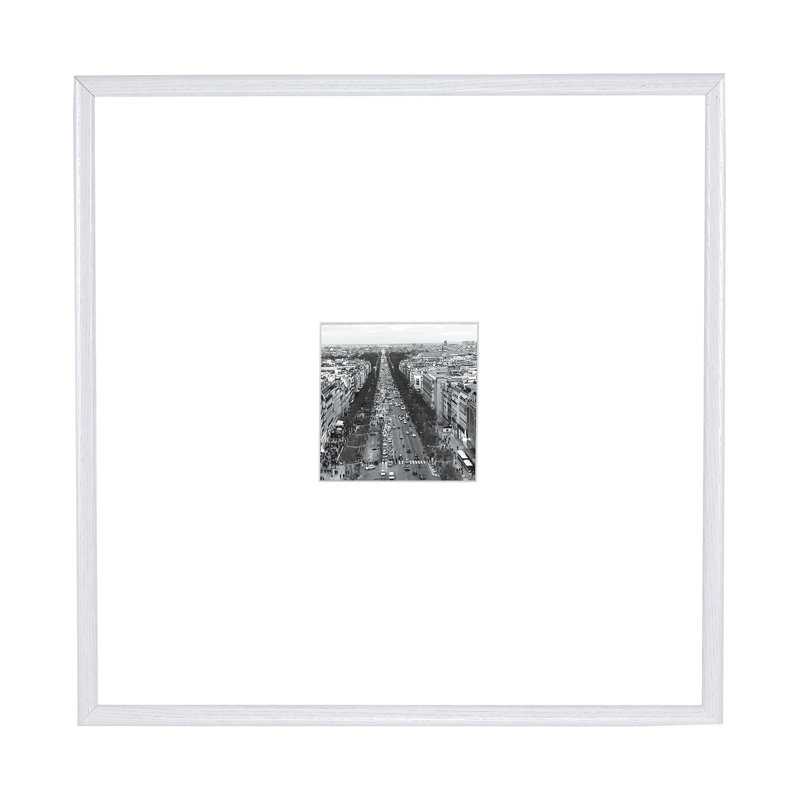 Ensemble de 6 cadres muraux en bois de frêne, Blanc, 5 po x 7 po