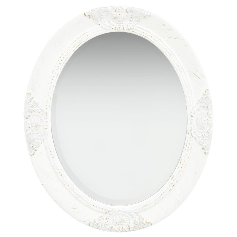 Cann Wood Oval Wall Mirror, White, 60cm H x 50cm W