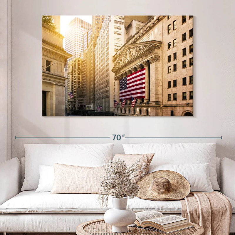 Drapeau américain Harpa Wall Street, H 34 po x l 51 po