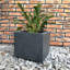 Pot à fleurs carré en ciment 12 po avec trous de drainage pour l'intérieur et l'extérieur-33045138-33045136