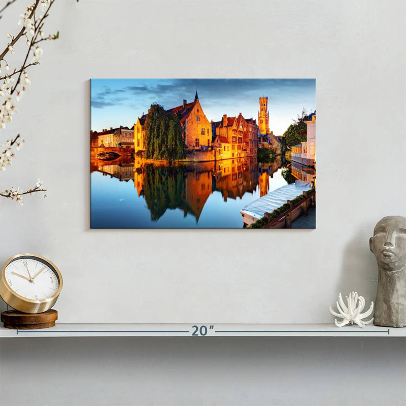 Bruges River Reflections, 8" H x 12" W