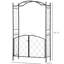 Arche de jardin 85 po en métal avec barrière - treillis pour vignes, rehaussement de la cérémonie de mariage, barrière noire, décoration d'escalade idéale,