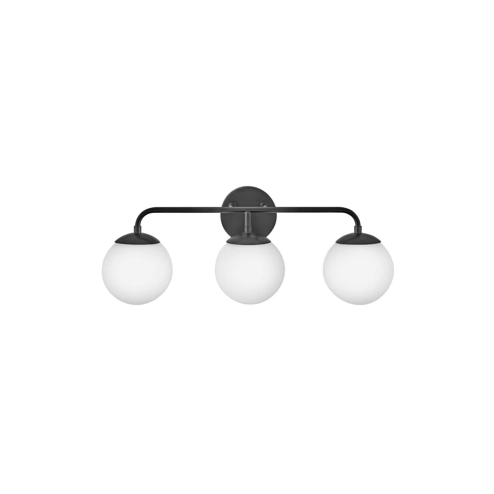 Kobie 3 Light Frosted Dimmable Vanity Light, Black