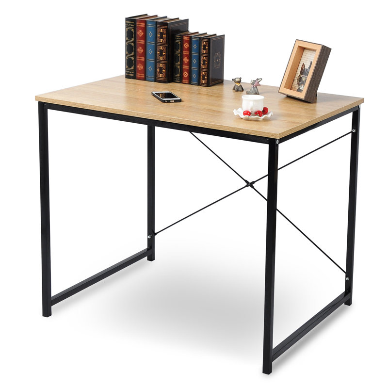 Akron Desk, Black, Light Oak, 70cm H x 80cm W x 60cm D