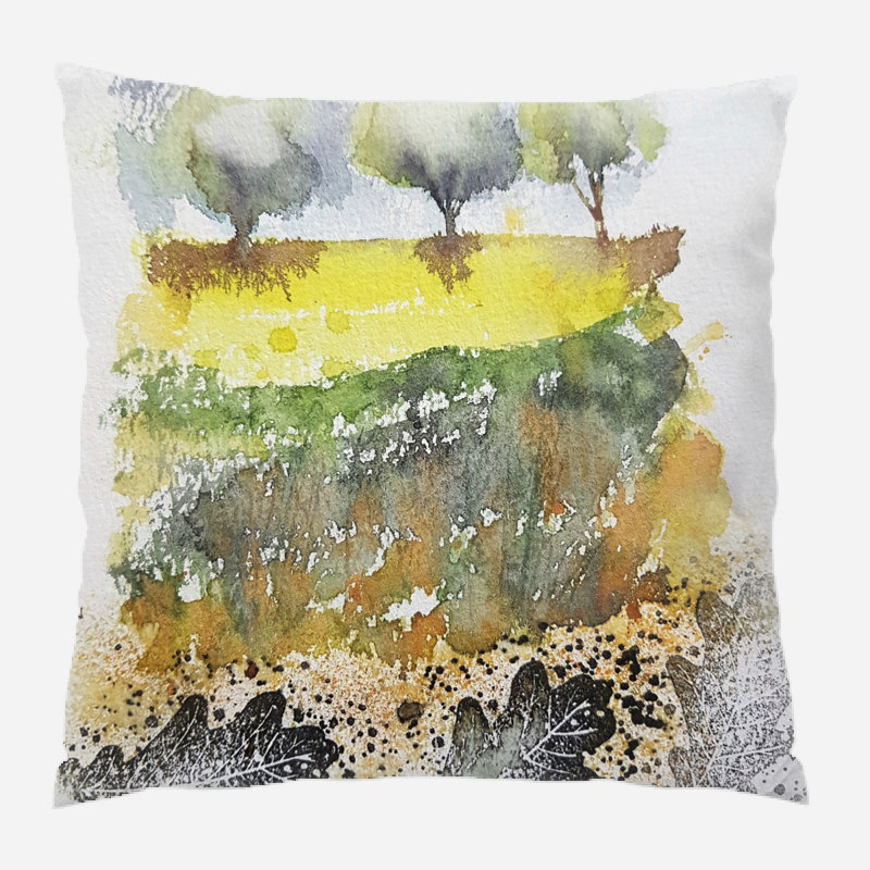 Coussin watercolour Caya, Microsuède, Intérieur