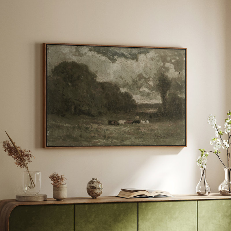 "Vintage Landscape -DCCxxvii" sur, Noyer, H 27 po x l 41 po