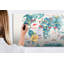 Magnetic Memo Board Whiteboard - 120 x 60 cm - With Marker and Magnets - Picture map of the world