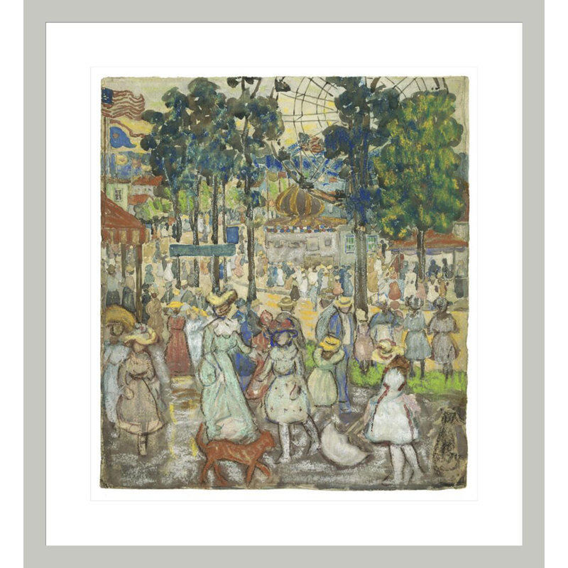 «The Amusement Park» par Maurice Brasil Prendergast, impression giclée sur cadre, 25.62" H x 23.5" W