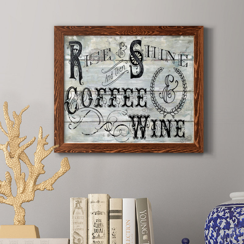 «Rise Shine Wine», reproduction d'art textuel sur toile, Érable, H 24 po x l 18 po x P 1,5 po