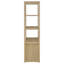Tour média Laury avec 3 tablettes ouvertes, 2 portes d'armoire, bois de chêne clair