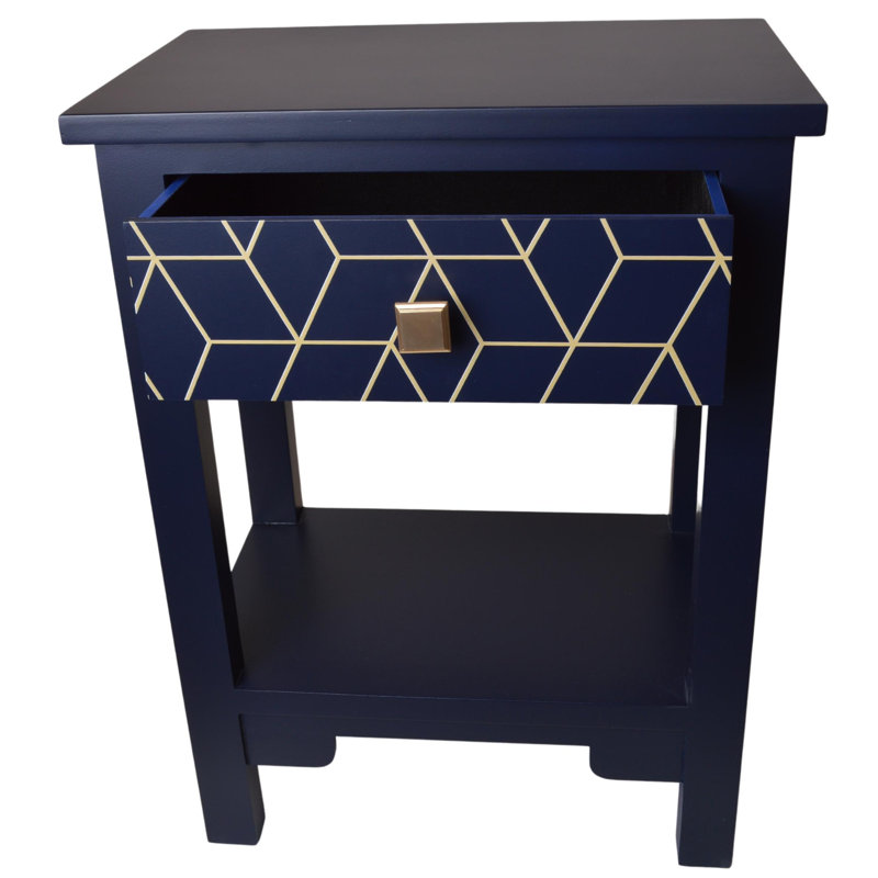 Smeltertown 48 cm W Bedside Table, Navy