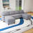 U-Shaped Sponge-Filled Cushion Combination Sofa-889585080