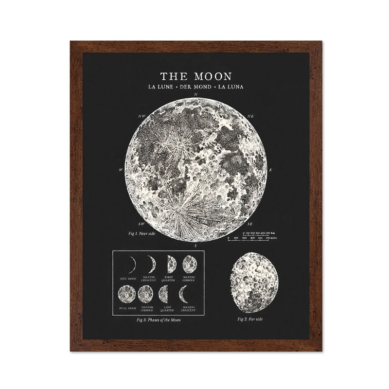 The Moon No3, Affiche, H 08 po x l 10 po, Encadrement brun