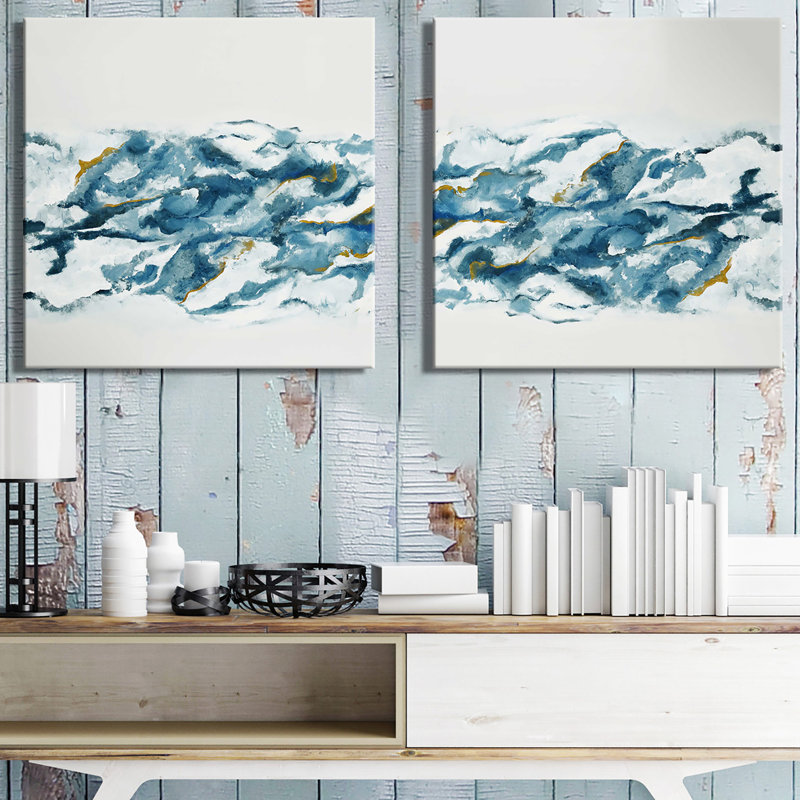 Into The Blue (Square) - reproduction de 2 pièces, Toile tendue, H 24 po x l 48 po x P 1,5 po
