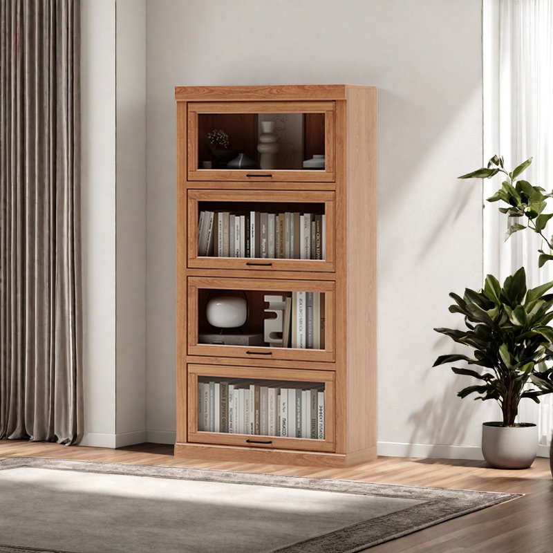 Une bibliothèque simple et stable, Brun, (4 tablettes) H 61,8 po x l 31,4 po x P 12,4 po