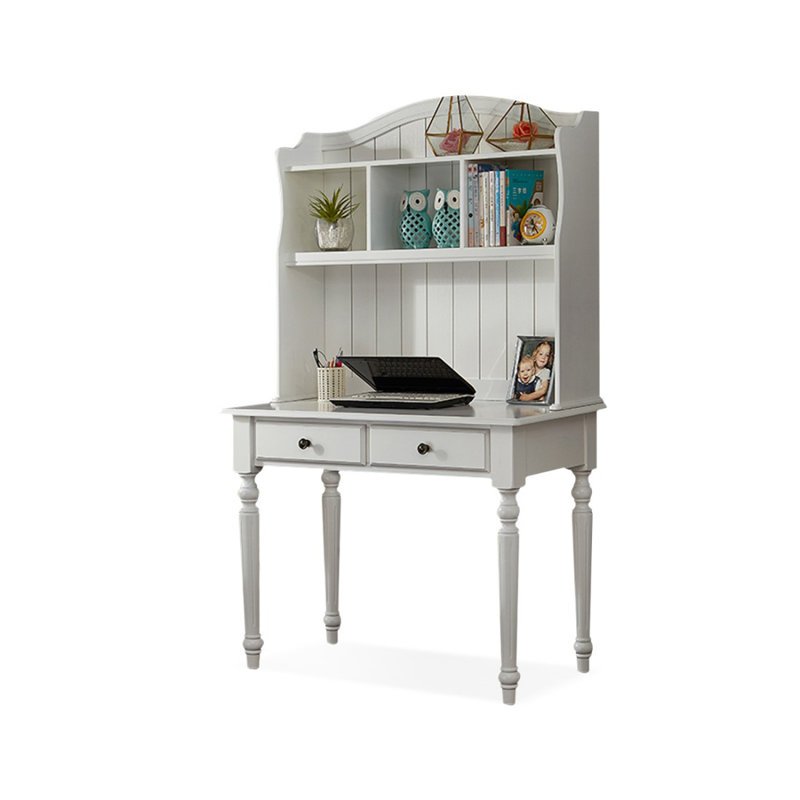 Bureau blanc rectangulaire en bois massif, H 29,53 po x l 39,37 po x P 19,69 po, Blanc