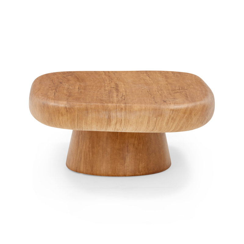 Table basse intérieure / extérieure à motif de grain de bois, Naturel