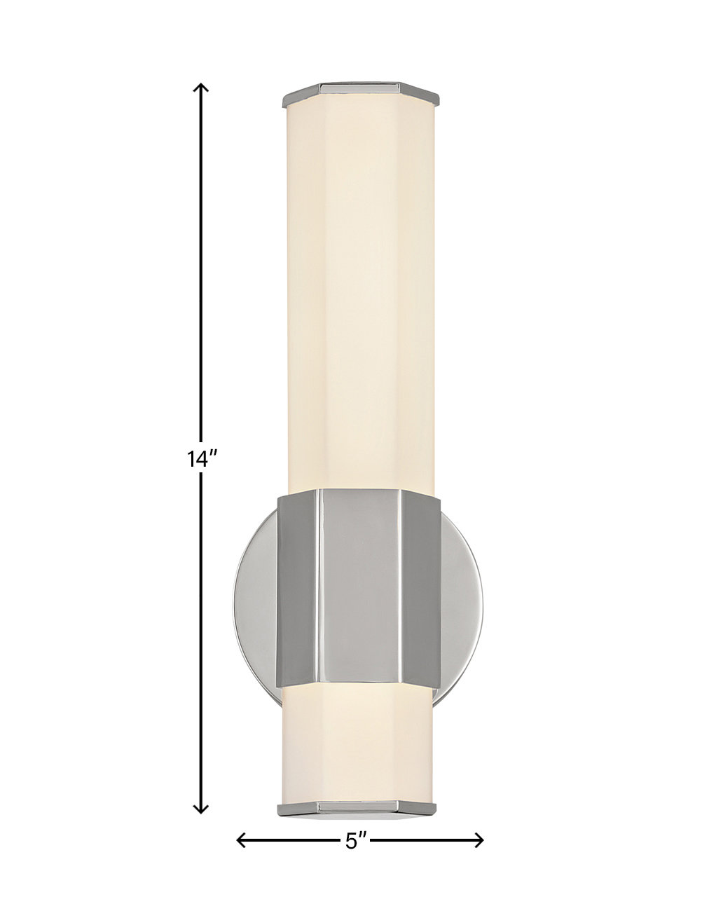 Belden Single Frosted Dimmable LED Bath Sconce, Polished Nickel