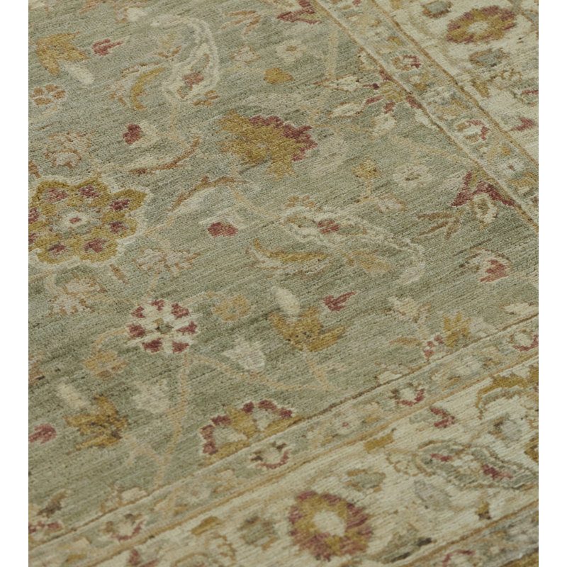 Agra Wool Oriental Area Rug in Beige