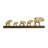 Seigle Aluminum Metal Elephant Decorative Gold Sculpture with Brown Wooden Base-1870588890