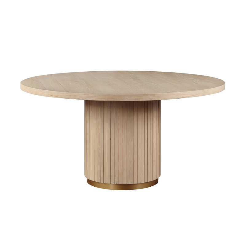 59-Inch Wide Round Dining Table In Oak