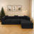 Modular Boneless Corduroy Reversible Sectional Sofa - 5-in-1 Convertible Sleeper, No-Assembly Grand King Bed-55331182