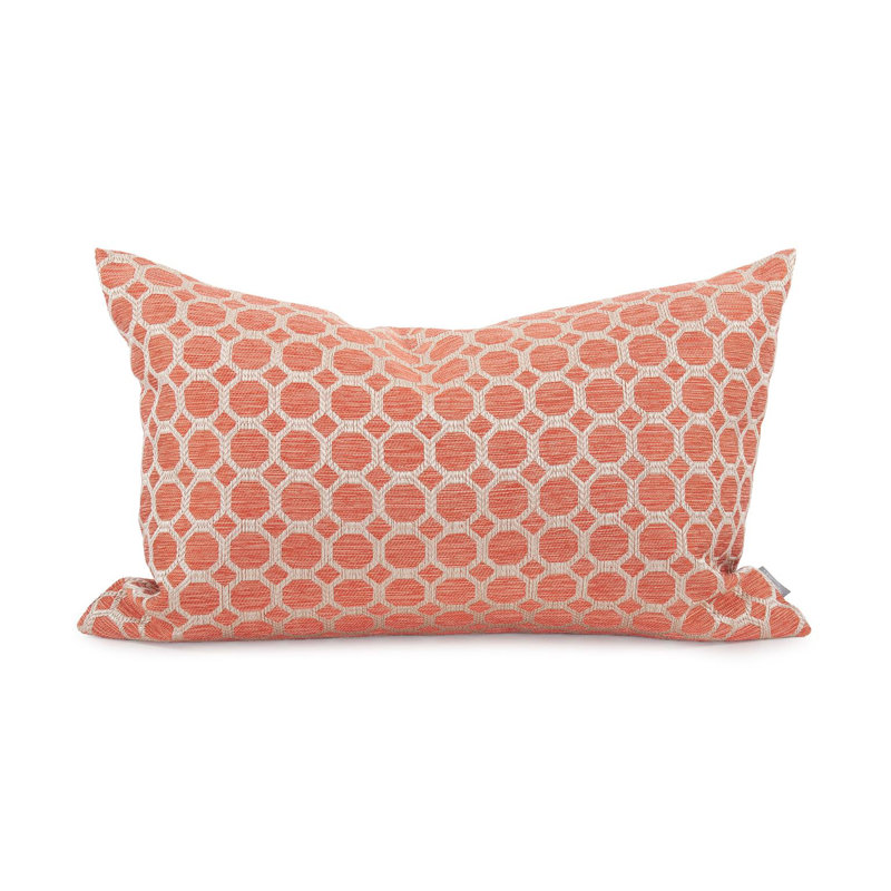 Oreiller 14 x 22 Pyth - Insert, Polyester, Géométrique corail