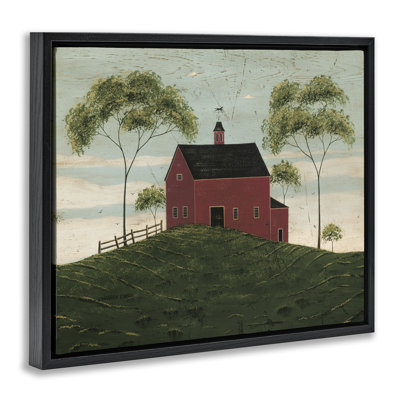 Toile de grange avec paire d'arbres sur toile flottante, conception de Warren Kimble