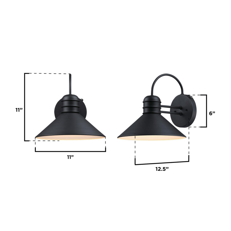 Luminaire de grange d'extérieur noir texturé Santana