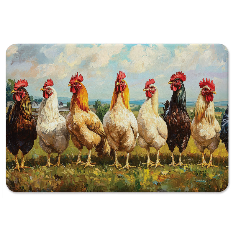 Tapis de cuisine de cuisine 30 po x 20 po Chicken Brood