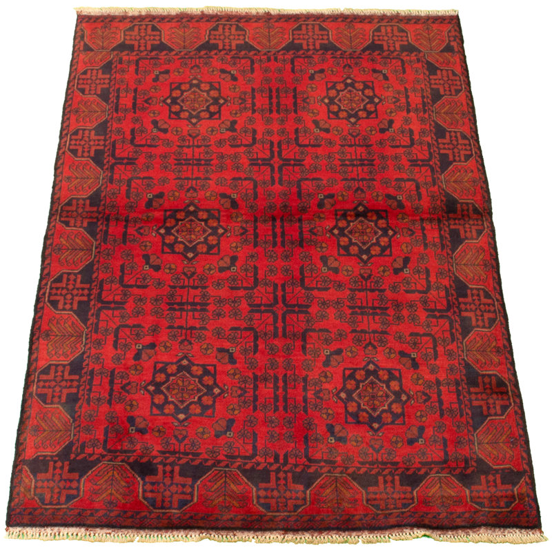 Tapis de la zone en laine rouge 4 pi 1 po x 6 pi 1 po à main one-of-kind-noué la 2010s esari turque Allaina