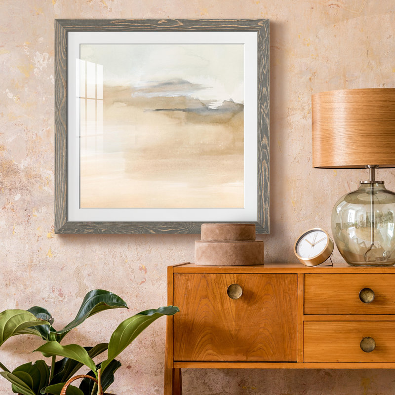 Toile encadrée I-Premium Cinnamon Shores - prête à être accrochée, Papier avec cadre gris, H 17 po x l 17 po x P 1,5 po