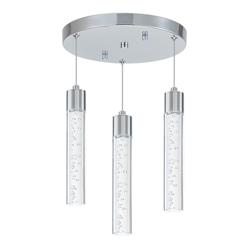 Desray 3 - Light Black,Chrome LED Cluster Pendant, Chrome