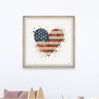 " USA Heart Flag " Painting Print